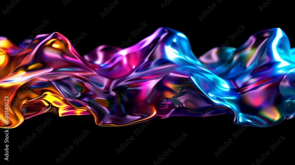Fototapeta premium colorful wave abstract in dark background