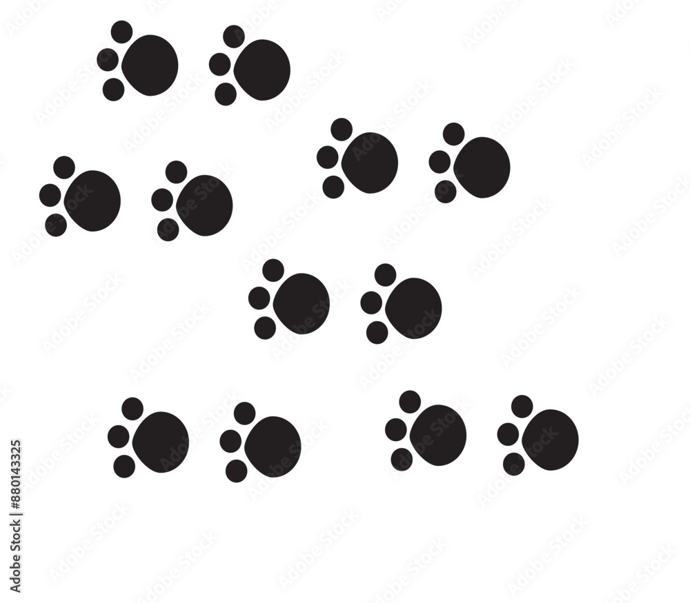 paw print on white paw print on white