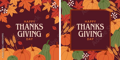 Cozy Autumn Frame: Perfect for Thanksgiving and Fall Events