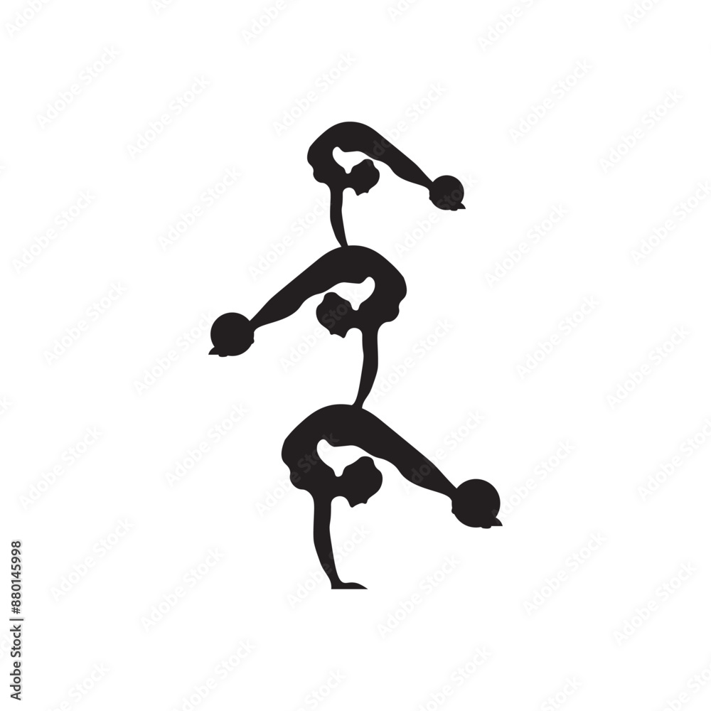 Rhythmic gymnastics girls with ball pyramid sign Rhythmic gymnastics girls with ball pyramid sign