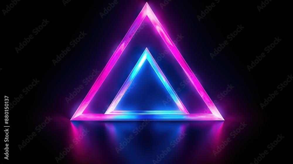 Abstract triangle neon loop with a gradient of electric blue Abstract triangle neon loop with a gradient of electric blue