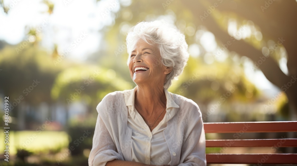 Cheerful senior woman with short gray hair, smiling Cheerful senior woman with short gray hair, smiling
