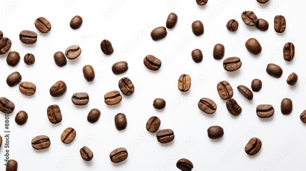 Coffee beans on white background with copy space Coffee beans on white background with copy space