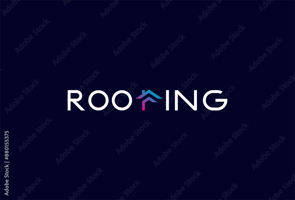 Obraz premium Roofing Logo, letter F with roof icon combination in text Roofing typography logo, vector illustration