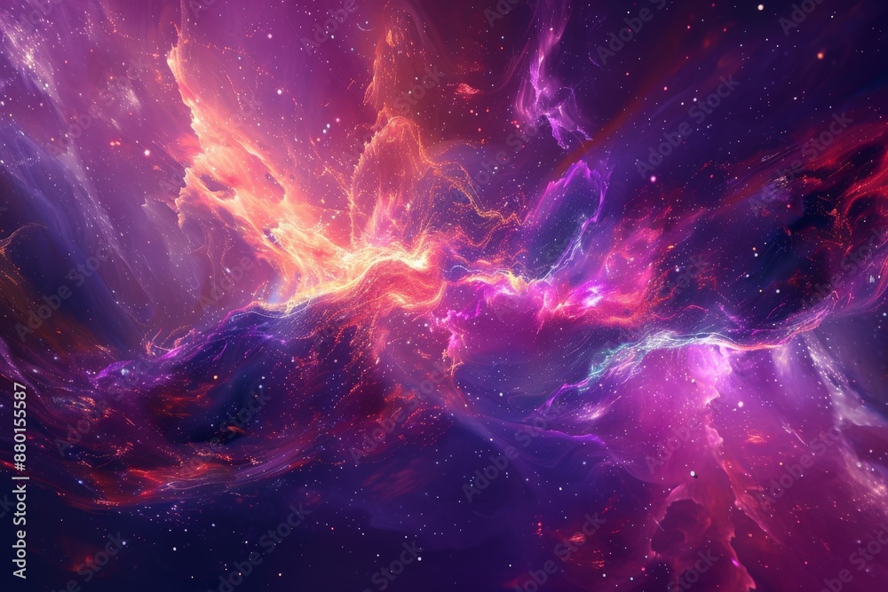 Cosmic Nebula with Stars and Swirling Colors. Cosmic Nebula with Stars and Swirling Colors.