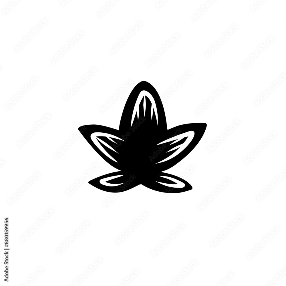 Fototapeta premium lotus silhouette icon