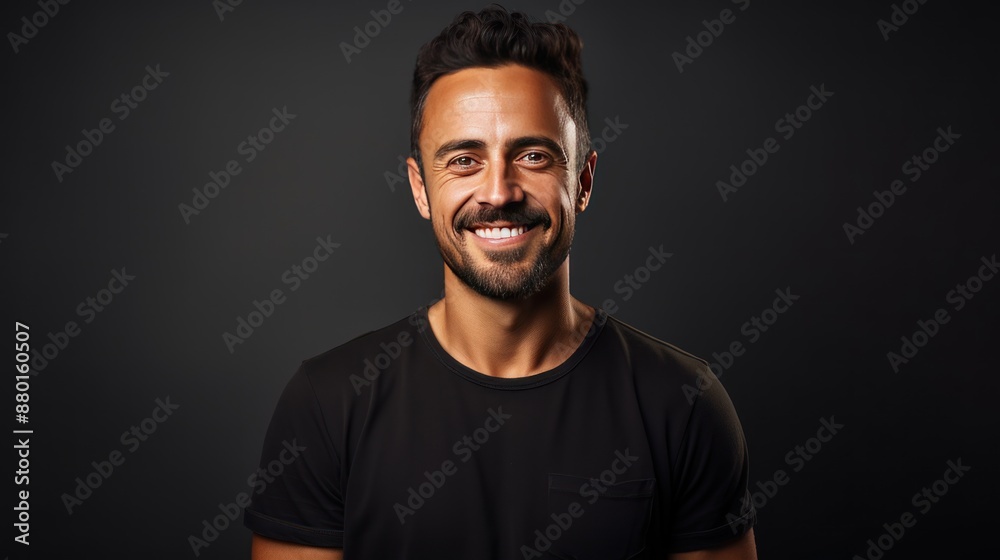 Man with confident smile, well-lit studio, Man with confident smile, well-lit studio,