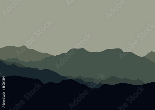 nature mountains landscape illustration design.