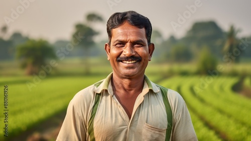 Portrait of a happy smiling farmer looking at the camera 