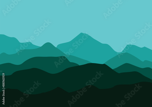 nature mountains landscape illustration design.