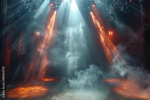 Dance Stage with smoke lighting Electrifying Sports Stage with Smoke Effects Sports Background