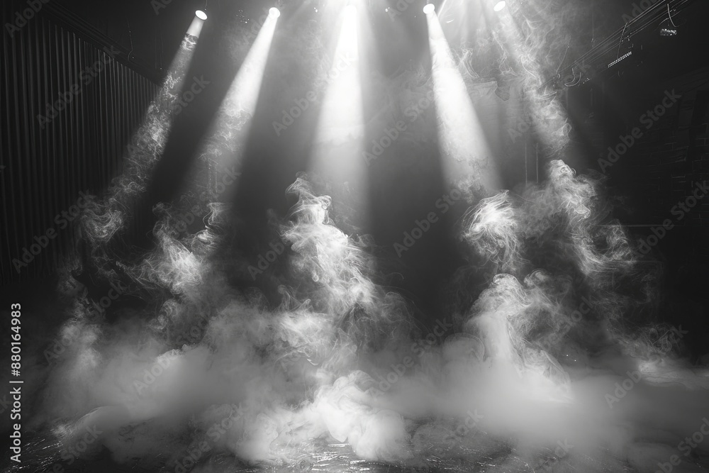 Dance Stage with smoke lighting Electrifying Sports Stage with Smoke Effects Sports Background