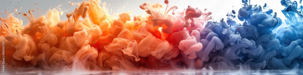 Abstract Colorful Ink Swirls in Water Abstract Colorful Ink Swirls in Water