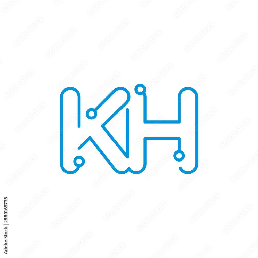 Abstract Letters KH Logo Design Template 001 Abstract Letters KH Logo Design Template 001