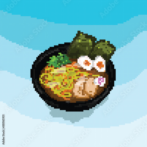 Pixel Art Vector Illustration Ramen photo