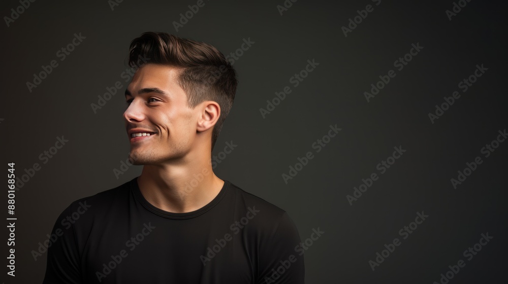 Fototapeta premium an attractive young man, neutral background,