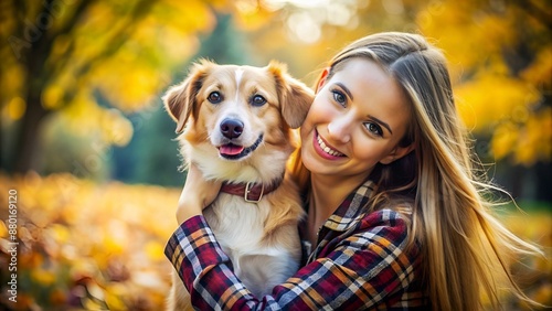 Young woman with dog © Matan