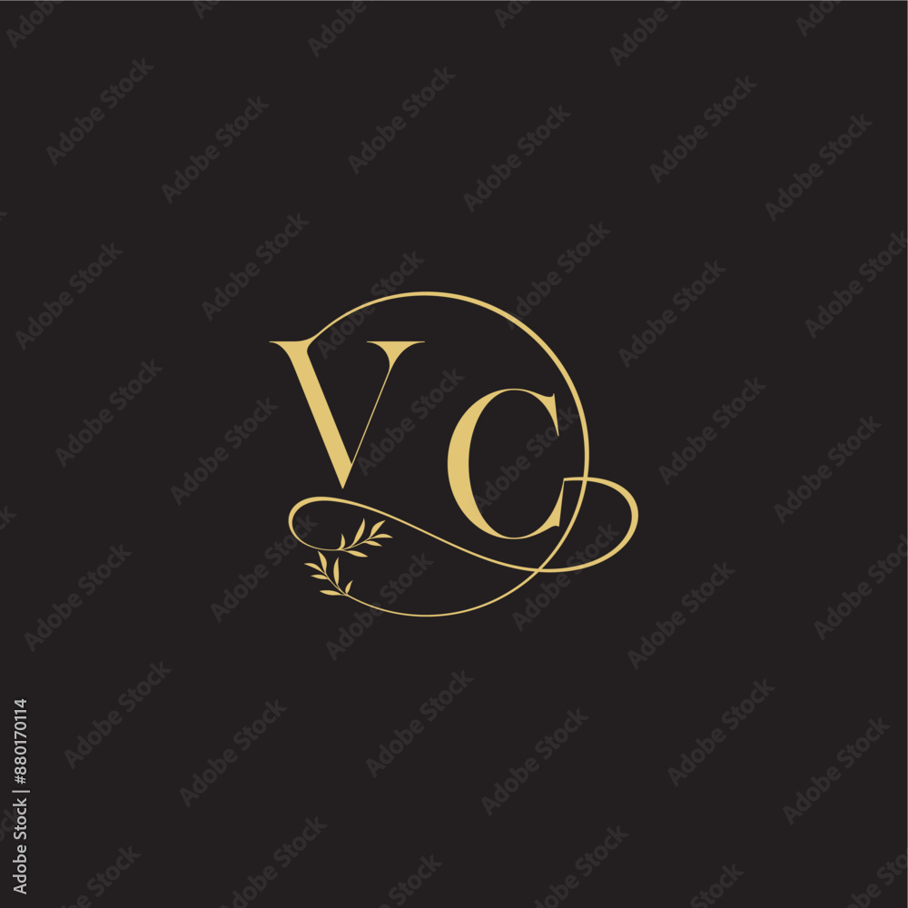 circle and organic style VC wedding monogram design letter luxury concept circle and organic style VC wedding monogram design letter luxury concept