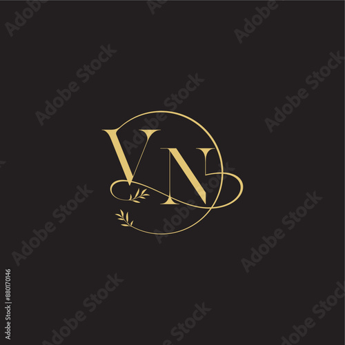 circle and organic style VN wedding monogram design letter luxury concept
