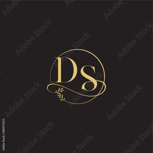 luxury concept DS circle and organic style wedding monogram design letter photo