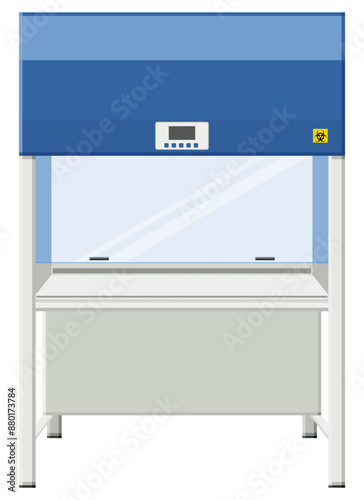 Biological safety cabinet (BSC) primary engineering control used to protect personnel against biohazardous or infectious agents. Flat design