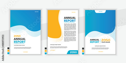 flat design Modern Business annual report cover page a company booklet collection