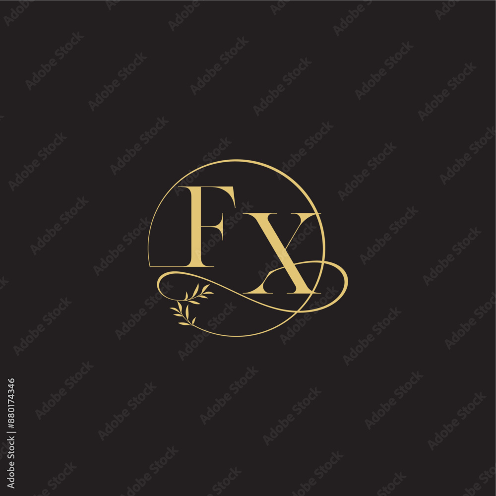 luxury concept FX circle and organic style wedding monogram design letter luxury concept FX circle and organic style wedding monogram design letter