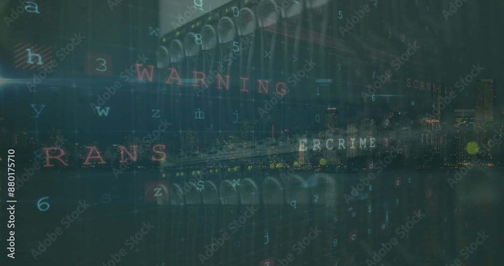 Obraz premium Image of data processing over server room