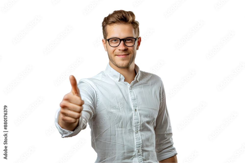 Portrait man showing thumbs up on white Portrait man showing thumbs up on white