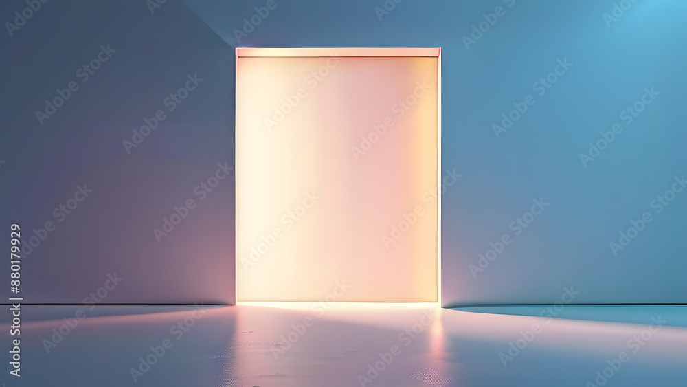 A doorway is lit up with a warm glow, creating a sense of openness A doorway is lit up with a warm glow, creating a sense of openness