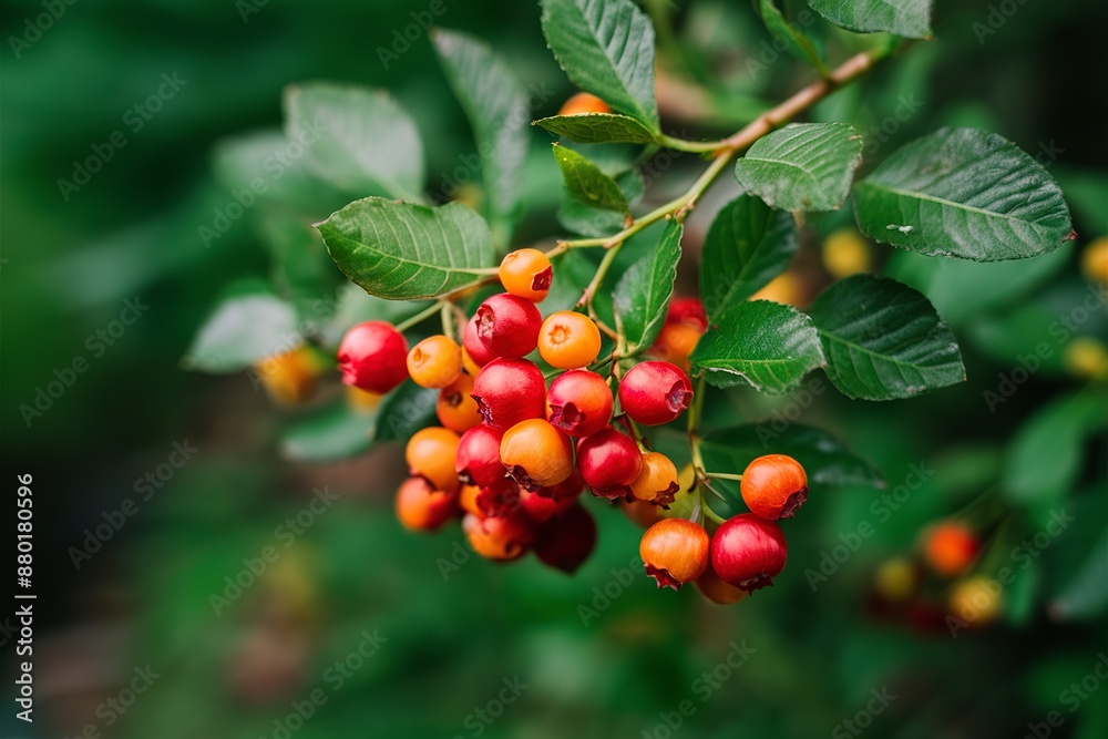 Red ripe wild lingonberries in north forest Red ripe wild lingonberries in north forest
