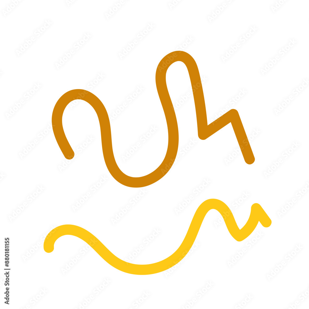 Brown yellow squiggly lines decorative 