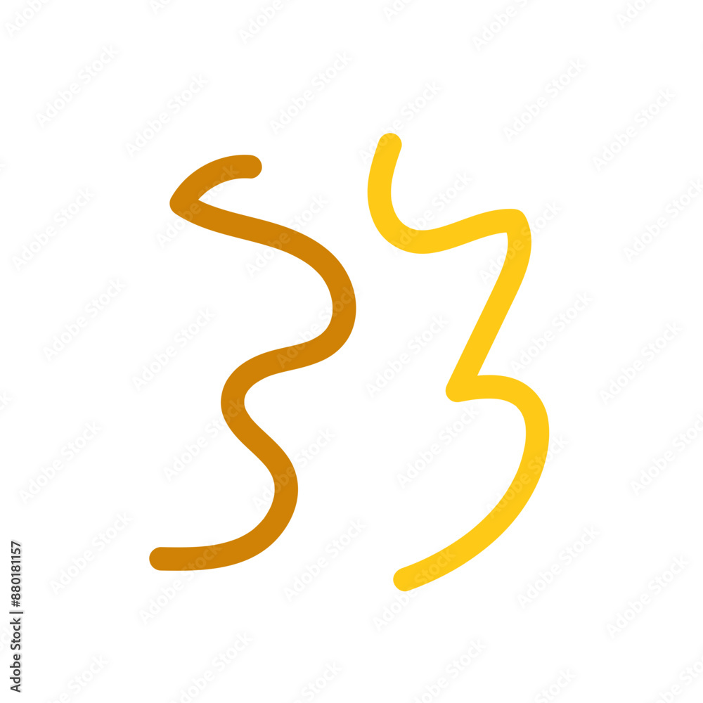 Brown yellow squiggly lines decorative Brown yellow squiggly lines decorative