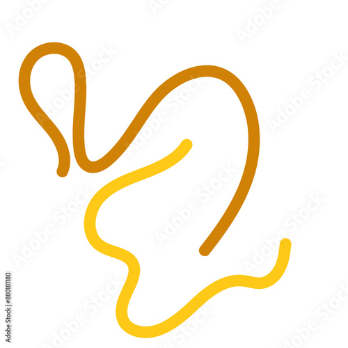 Brown yellow squiggly lines decorative 