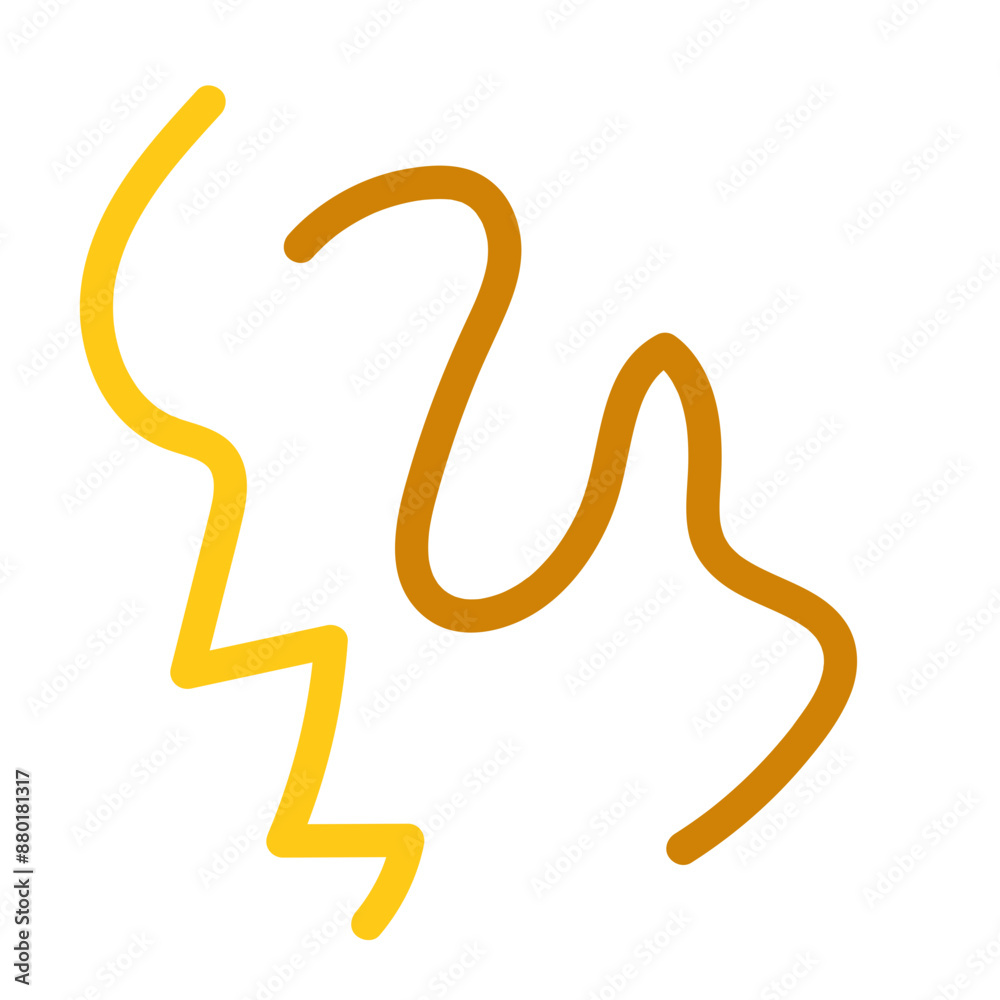 Brown yellow squiggly lines decorative Brown yellow squiggly lines decorative