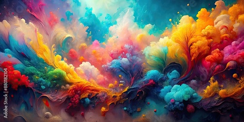 Vibrant abstract artwork with colorful textured expression , art, vibrant, abstract, colorful, texture