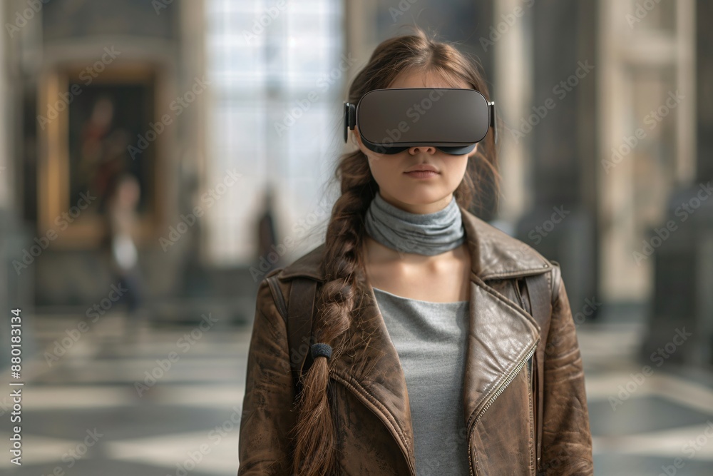 Virtual Art Gallery: Visitors explore digital artworks in VR museum setting. Virtual Art Gallery: Visitors explore digital artworks in VR museum setting.
