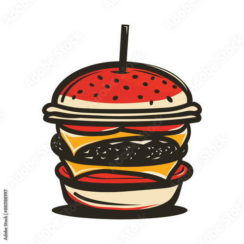 Fast food logo vector or burger logo 