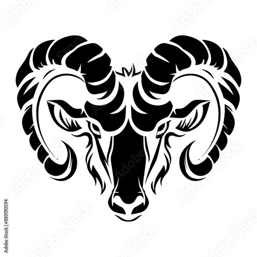 Lamb head silhouette vector