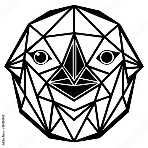 Clean Geometric Penguin Face (1) Vector Design and illustration