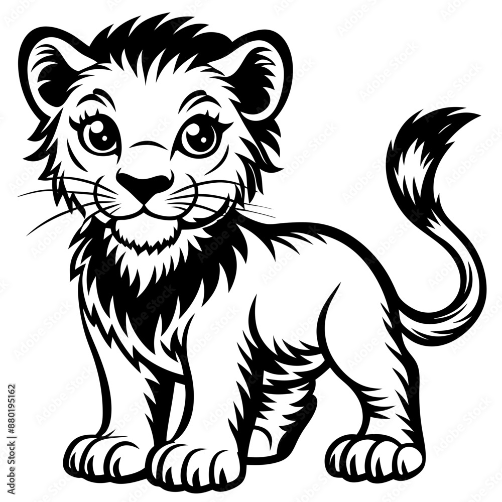 Fototapeta premium Clean Stylized Lion Cub 2 Vector Design and illustration