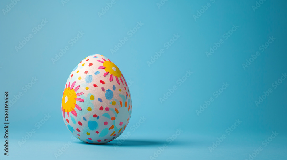 a painted egg with flowers and dots a painted egg with flowers and dots