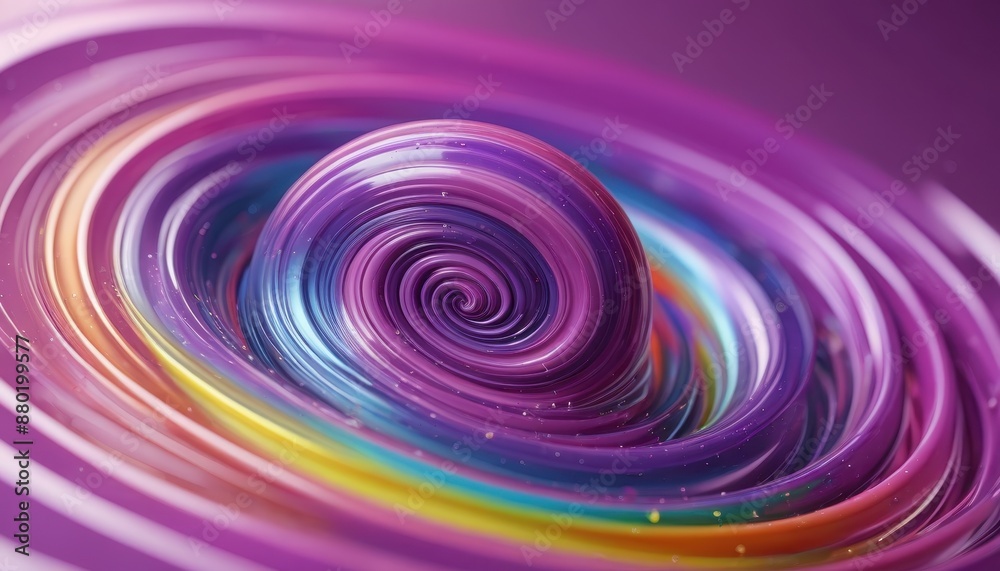 Abstract Purple and Rainbow Spiral Background. Abstract Purple and Rainbow Spiral Background.