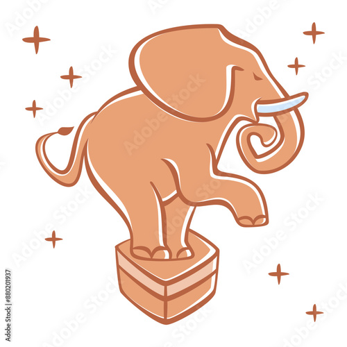 Trained elephant