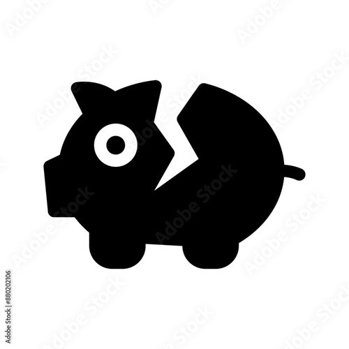 Piggy Bank Broken Icon Vector Symbol Design Illustration