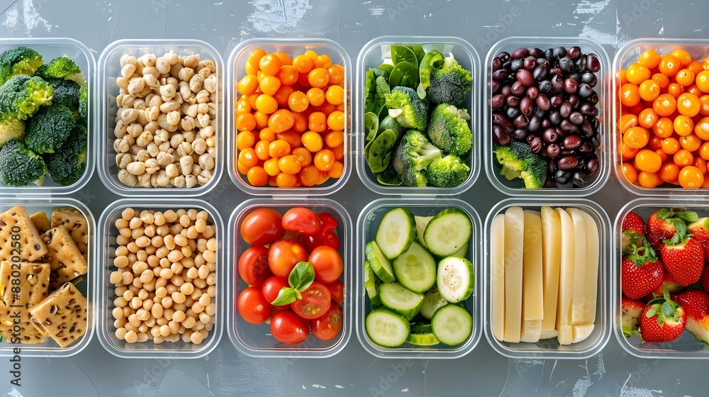 custom made wallpaper toronto digitalAssortment of Healthy Lunchbox Containers with Nutritious Plant-Based Foods