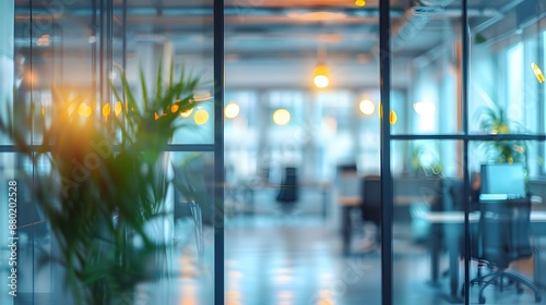 Wallpaper Mural Blurred modern office interior background Torontodigital.ca