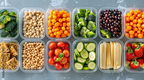 Wallpaper Mural Assortment of Healthy Lunchbox Containers with Nutritious Plant-Based Foods Torontodigital.ca