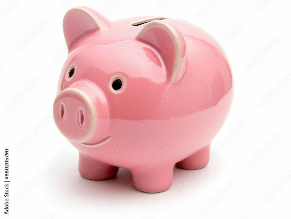 Pink piggy bank isolated on white background Pink piggy bank isolated on white background
