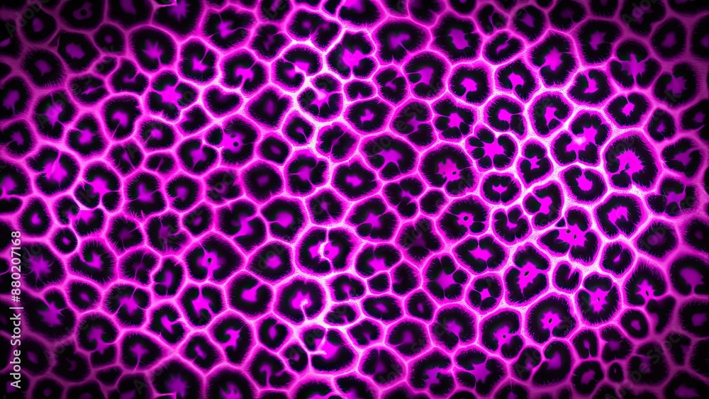 Vibrant purple neon leopard pattern with glowing accents on dark background, leopard, purple, neon, vibrant, pattern, print Vibrant purple neon leopard pattern with glowing accents on dark background, leopard, purple, neon, vibrant, pattern, print